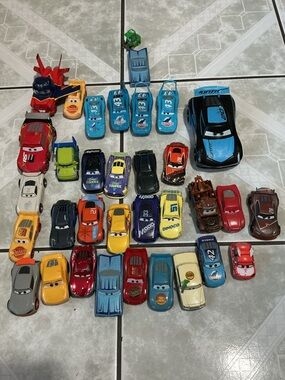 Kids Toy Car Lot - Mixed Blue, Red, Yellow and More